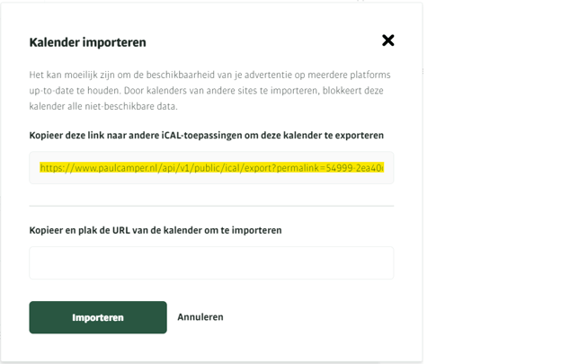 Klik op "Kalender synchroniseren"
