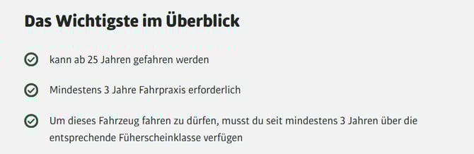 Beispiel für Sektion "Das Wichtigste im Überblick"